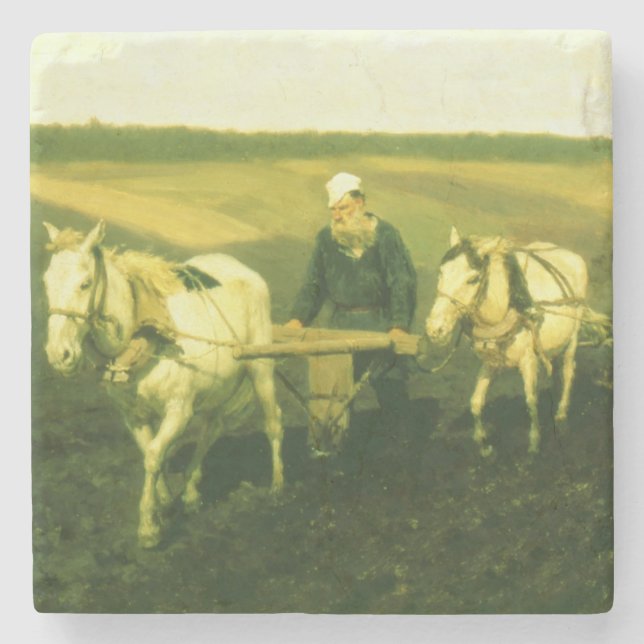 The writer Lev Nikolaevich Tolstoy Stone Coaster (Front)