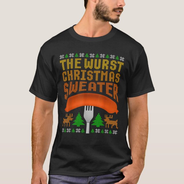The Wurst Christmas Sweater Ugly Christmas Sweater (Front)