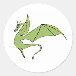 The Wyrm (green) Classic Round Sticker