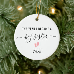 The Year I Became a Big Sister Ceramic Ornament