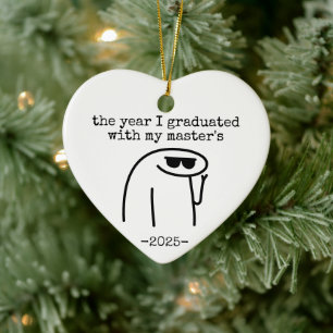 the year i graduated with my master's ceramic ornament