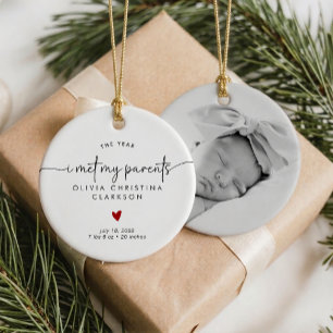 The Year I Met My Parents Keepsake Photo Ornament