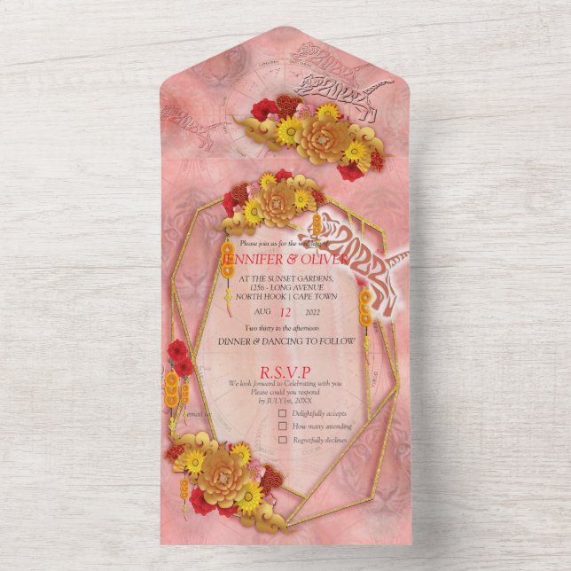The Year of the Tiger All In One Invitation (Inside)