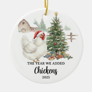 The Year We Added Chickens Custom Raising Chickens Ceramic Ornament
