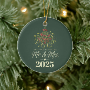 The Year We Became Mr & Mrs 2025 Personalized Ceramic Ornament