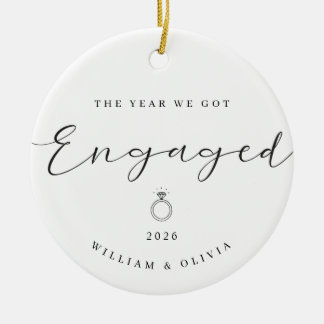 The Year We Got Engaged Ceramic Ornament
