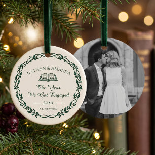 The Year We Got Engaged First Christmas Ceramic Ornament