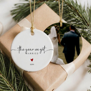 The Year We Got Married Christmas Keepsake Ornamen Ceramic Ornament