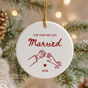 The Year We Got Married Christmas Ornament