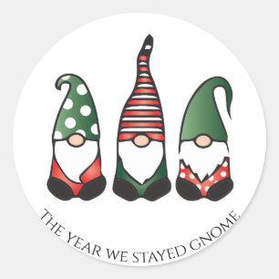 The Year We Stayed Gnome Christmas 2020 Classic Round Sticker