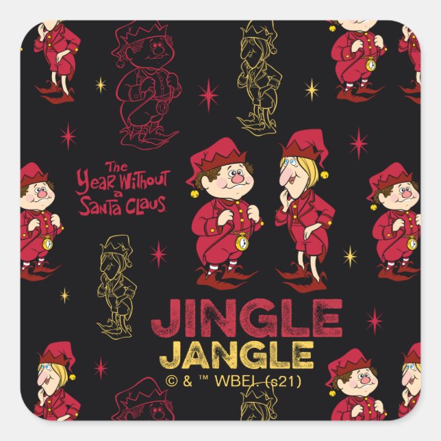 THE YEAR WITHOUT A SANTA CLAUS™ | Elf Pattern Square Sticker (Front)