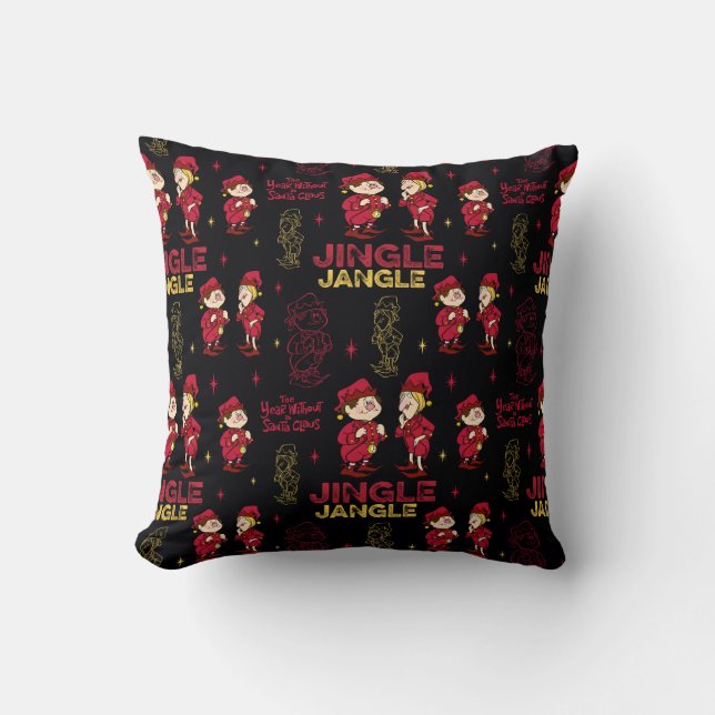 THE YEAR WITHOUT A SANTA CLAUS™ | Elf Pattern Throw Pillow (Front)