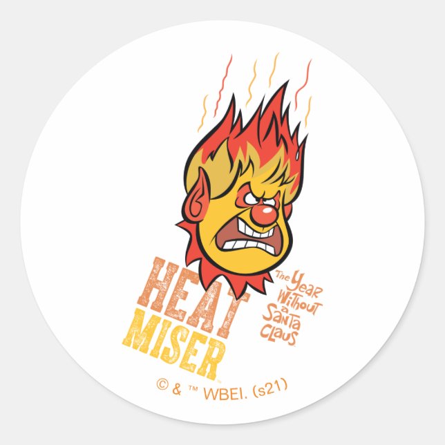 THE YEAR WITHOUT A SANTA CLAUS™ Heat Miser Fuming Classic Round Sticker (Front)