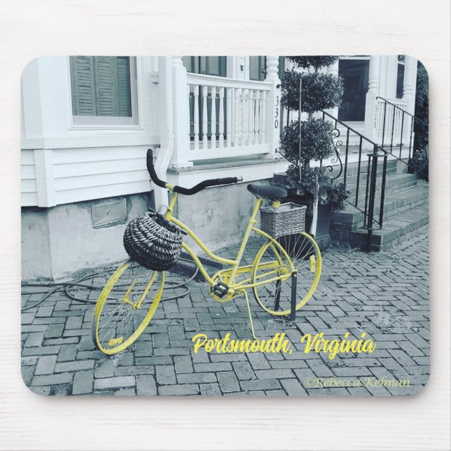 The Yellow Bicycle Mouse Pad (Front)
