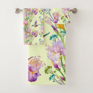 The Yellow Hummingbird Garden Bath Towel Set