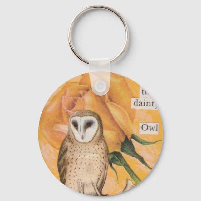 The Yellow Rose, and the Dainty Owl Keychain (Front)