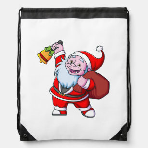 the yeti dwarf with the santa claus costume is rin drawstring bag