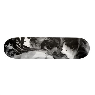 THE YIN & THE YANG (black & white abstract art) ~. Skateboard