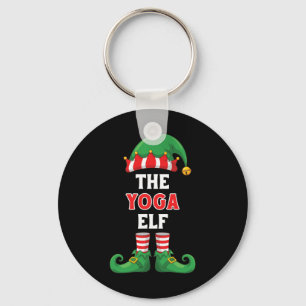 The Yoga Elf Shirt Funny Christmas For Yogi Namast Keychain
