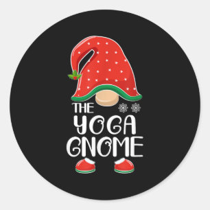 The Yoga Gnome Elf Matching Family Group Christmas Classic Round Sticker