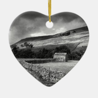 The Yorkshire Dales in mono Ceramic Ornament