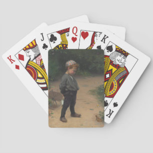 The Young Biologist With a Frog (by Paul Peel) Playing Cards