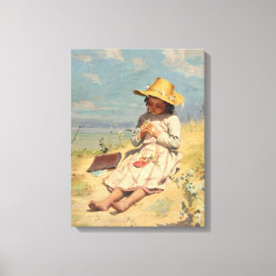 The Young Botanist (by Paul Peel) Canvas Print