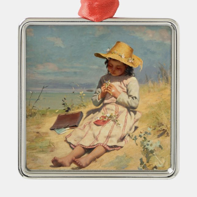 The Young Botanist (by Paul Peel) Metal Ornament (Front)