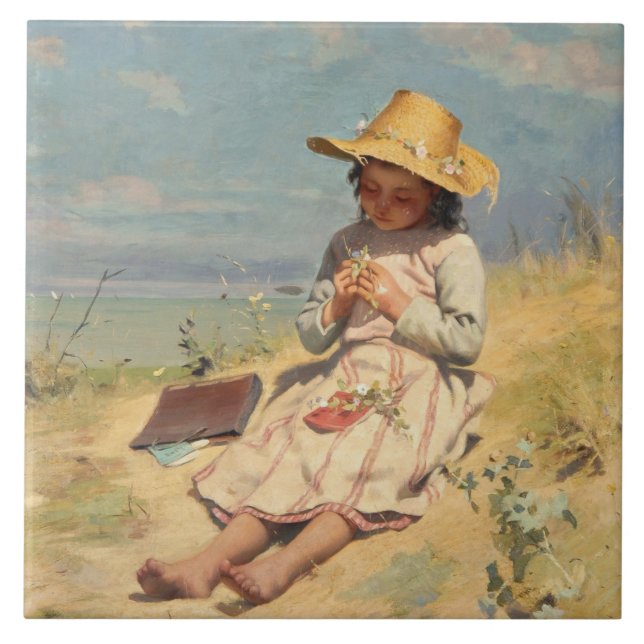 The Young Botanist (by Paul Peel) Tile (Front)