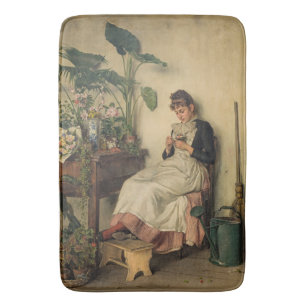 The Young Florist (by Carl Zewy) Bath Mat