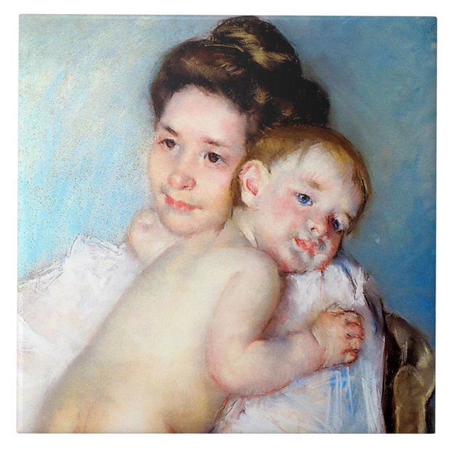 The Young Mother, Cassatt Tile (Front)