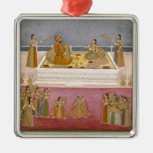 The young Mughal Emperor Muhammad Shah at a nautch Metal Ornament