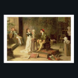 The Young Sculptress (oil on canvas) Poster<br><div class="desc">Image:166207  The Young Sculptress (oil on canvas). Rossi,  Alexander M. (1840-1916). Private Collection,  Photo © Bonhams,  London,  UK.  Art,  Fine Art.</div>