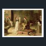 The Young Sculptress (oil on canvas) Poster<br><div class="desc">Image:166207  The Young Sculptress (oil on canvas). Rossi,  Alexander M. (1840-1916). Private Collection,  Photo © Bonhams,  London,  UK.  Art,  Fine Art.</div>