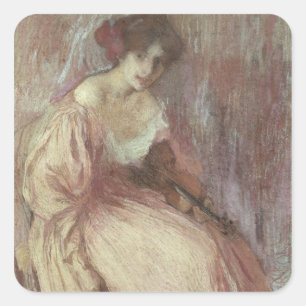 The Young Violinist Square Sticker