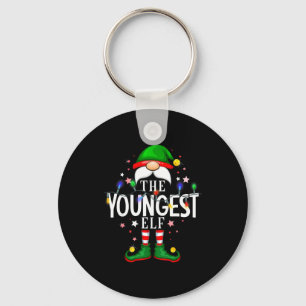 The Youngest Elf Christmas Family Pajama Party Keychain