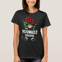 The Youngest Gnome Buffalo Plaid Christmas Matchin