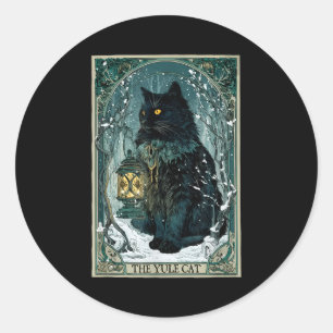 The Yule Cat Tarot Card Icelandic Folklore Christm Classic Round Sticker