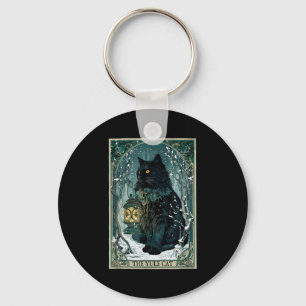 The Yule Cat Tarot Card Icelandic Folklore Christm Keychain
