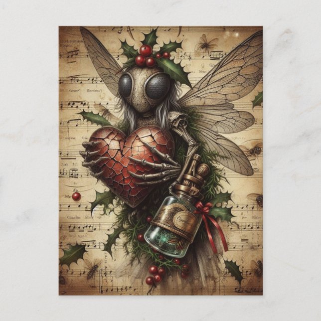 The Yule Insect Vintage AI Art Postcard (Front)