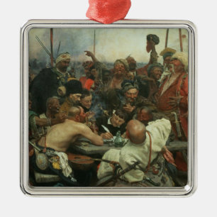 The Zaporozhye Cossacks writing a letter Metal Ornament