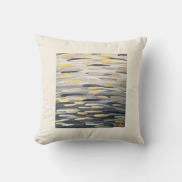 The Zebra Brushstrokes in Cream Throw Pillow