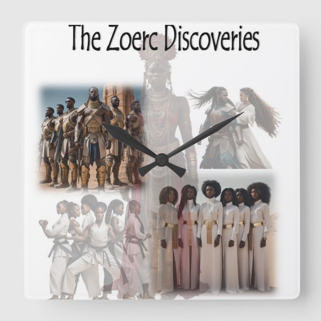 The Zoerc Discoveries Cover Art Square Wall Clock (Front)