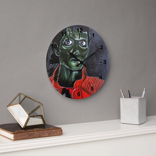The Zombie Painting by Alfred Fox Large Clock (Office)