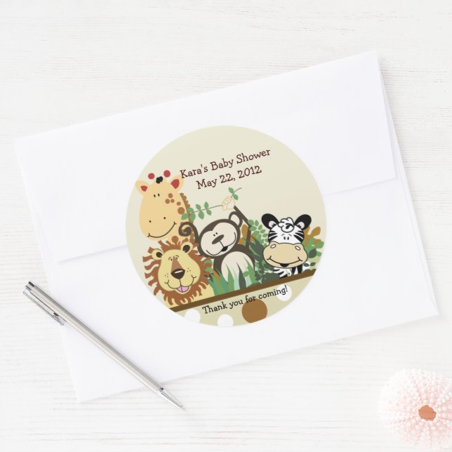 The Zoo Crew Jungle Animals Favour Sticker - Tan (Envelope)