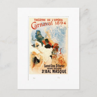 Theater de l’Opera Carnaval 1894 Vintage French Po Postcard