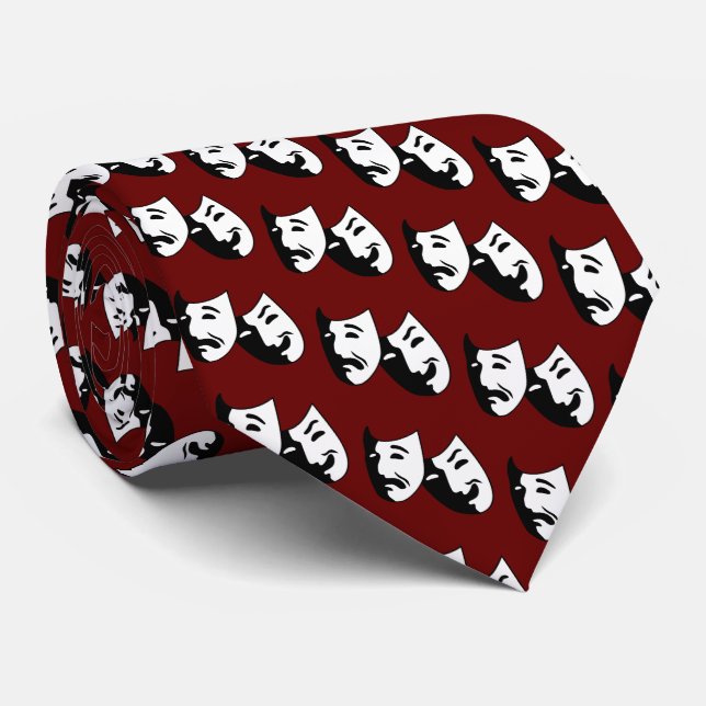 Theater Masks thespian's Tie (Rolled)