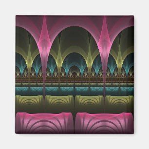 Theater of Fantasy, Abstract Colorful Fractal Art Magnet