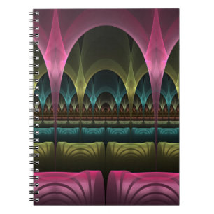 Theater of Fantasy, Abstract Colorful Fractal Art Notebook