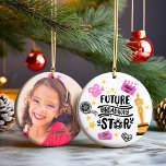 Theatre Actor Photo Christmas Ornament<br><div class="desc">This Christmas, give your family or friend a unique and heartwarming gift showcasing her or his love of theatre. This Theatre Acting Photo Christmas Ornament is perfect for any theatre-loving person. Personalize it with his or her favourite photo this one-of-a-kind ornament captures the enchanting spirit of stage and screen. Make...</div>